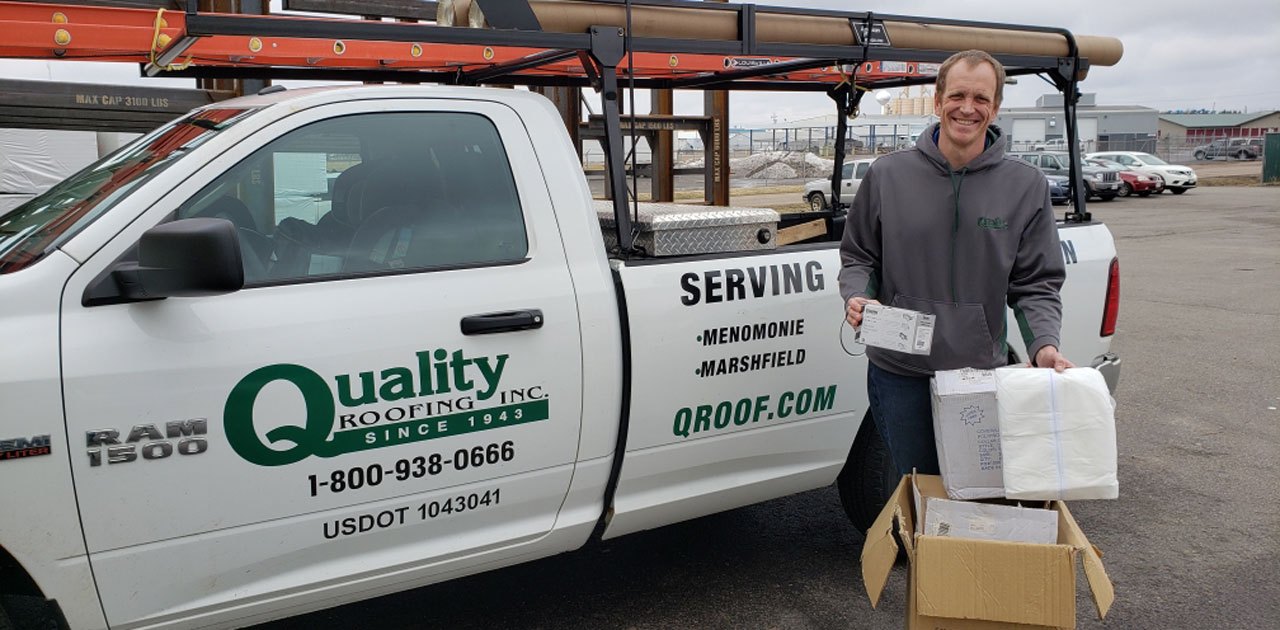 QUALITY ROOFING DONATES PPE INVENTORY TO MARSHFIELD CLINIC