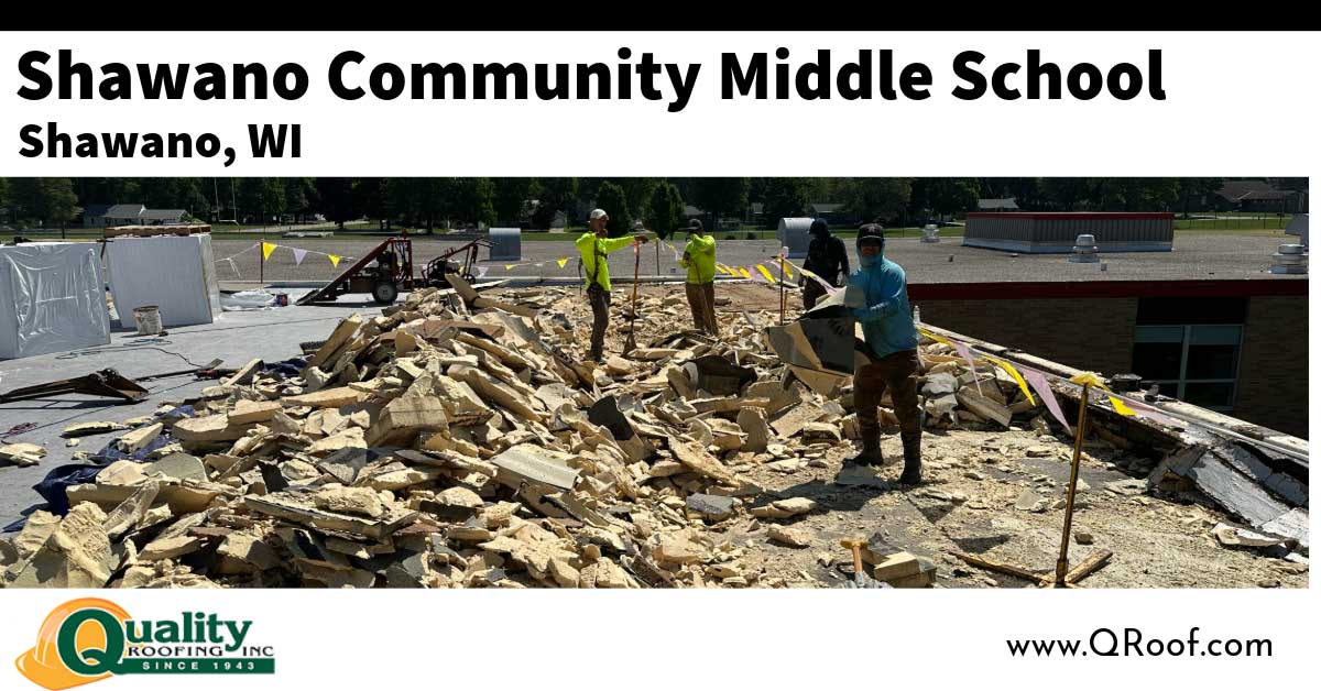 shawano middle school roof project